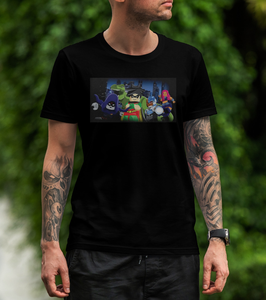 Raven Robin Cyborg Starfire Beast Boy LEGO Teen Titans DC Comics Characters T-Shirt
