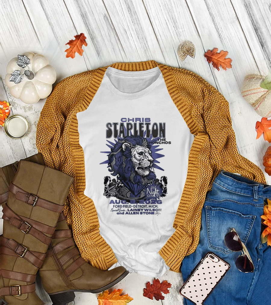 Chris Stapleton Detroit Lions August 2023 Ft The Honchos One Night Only T-Shirt