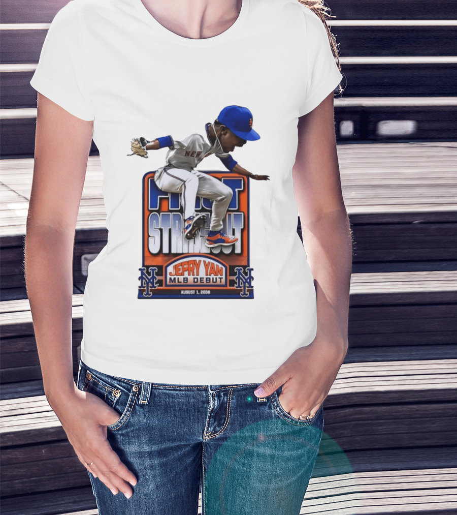 New York Mets Jepry Yan MLB Debut First Strikeout August 1 2008 T-Shirt
