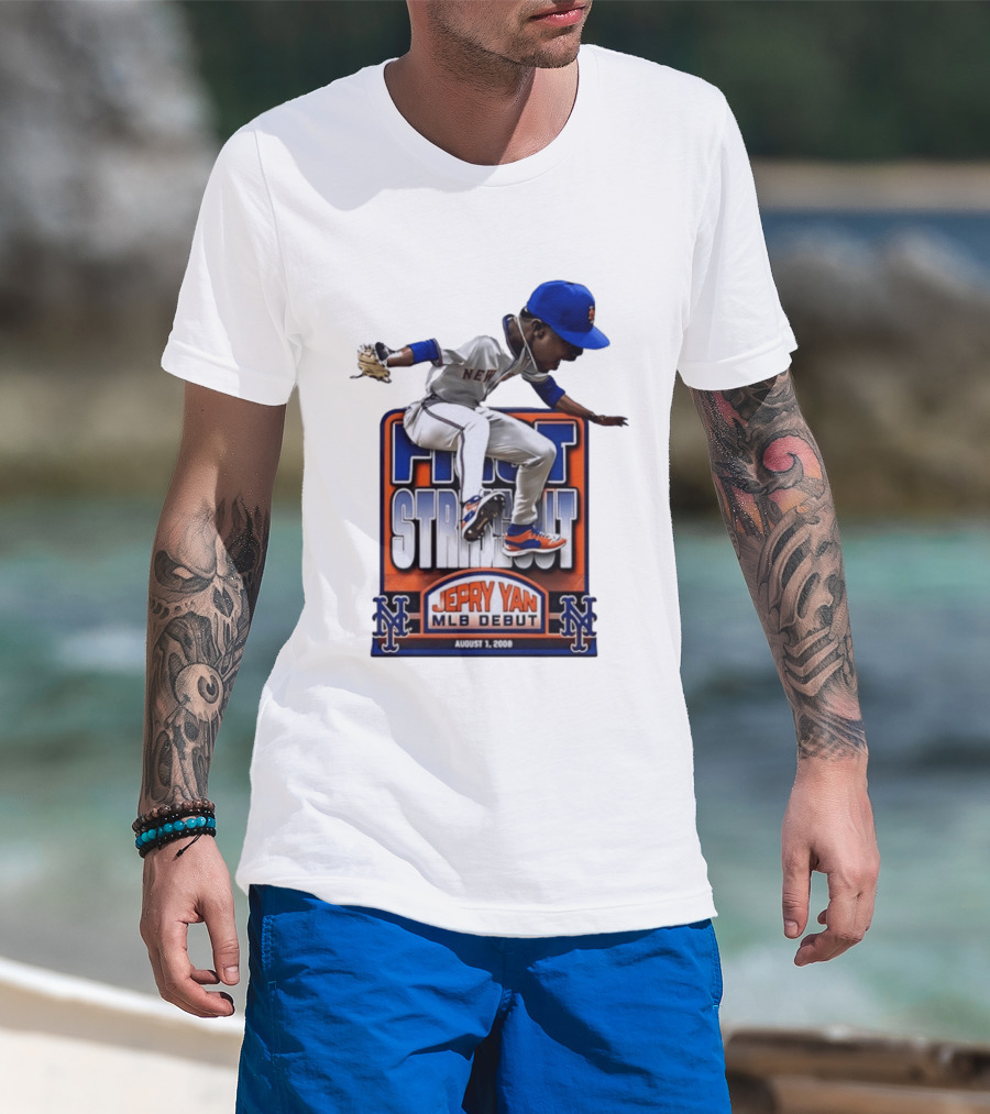 New York Mets Jepry Yan MLB Debut First Strikeout August 1 2008 T-Shirt