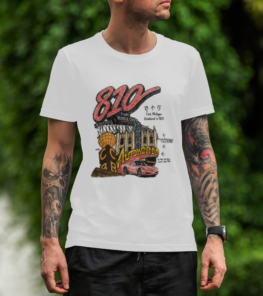 810 Flint Vehicle City Autoworld Grand Fountain Capitol Theatre McDonald's 810 Day Meal T-Shirt
