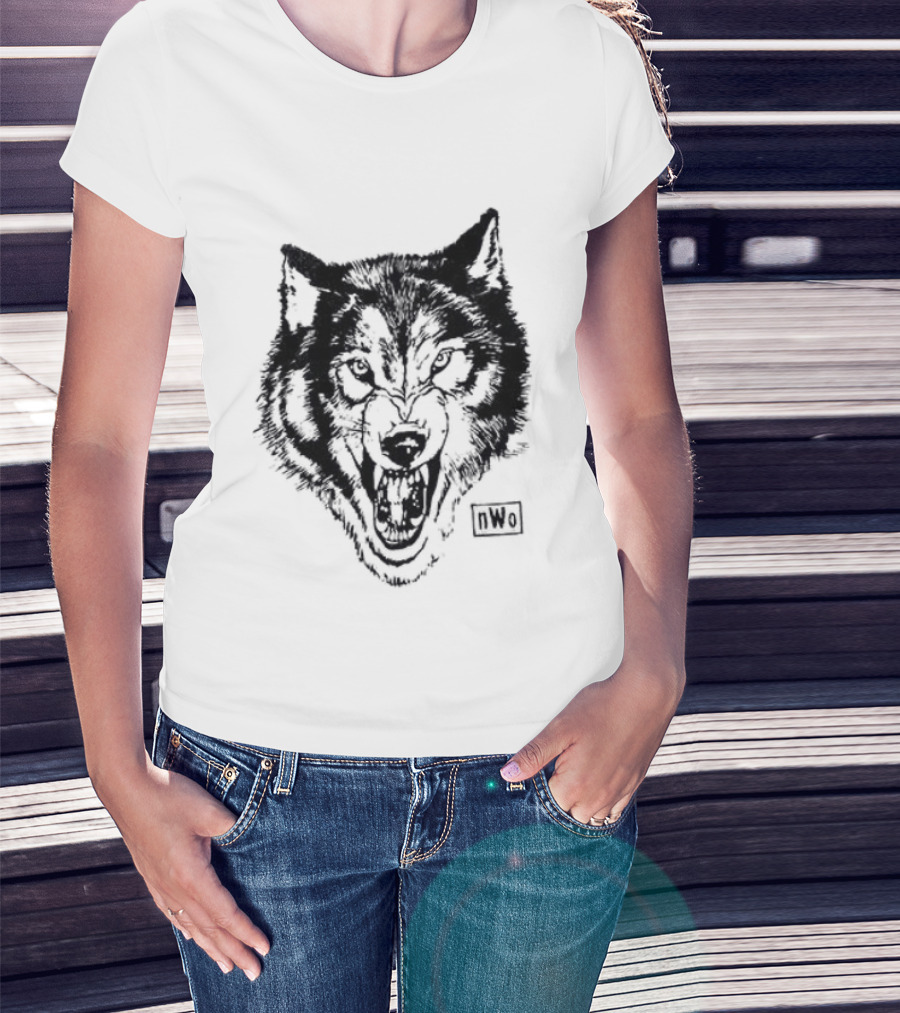 NWO New World Order Wolfpack Black Wolf Head T-Shirt