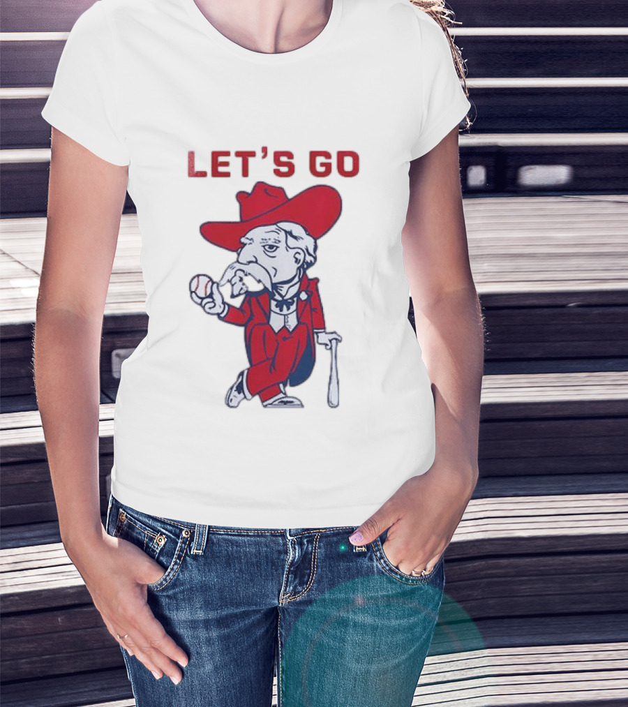 Ole Miss Rebel Mascot Let's Go Baseball T-Shirt