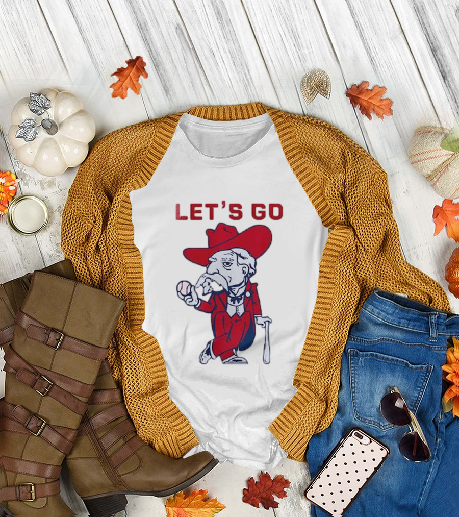 Ole Miss Rebel Mascot Let's Go Baseball T-Shirt
