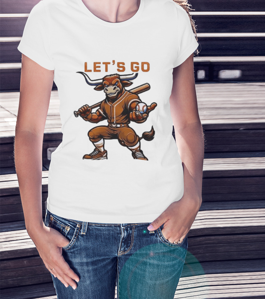 Texas Longhorns Baseball Let's Go Bull T-Shirt