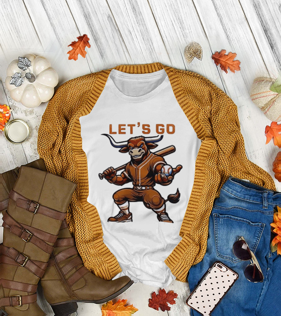 Texas Longhorns Baseball Let's Go Bull T-Shirt