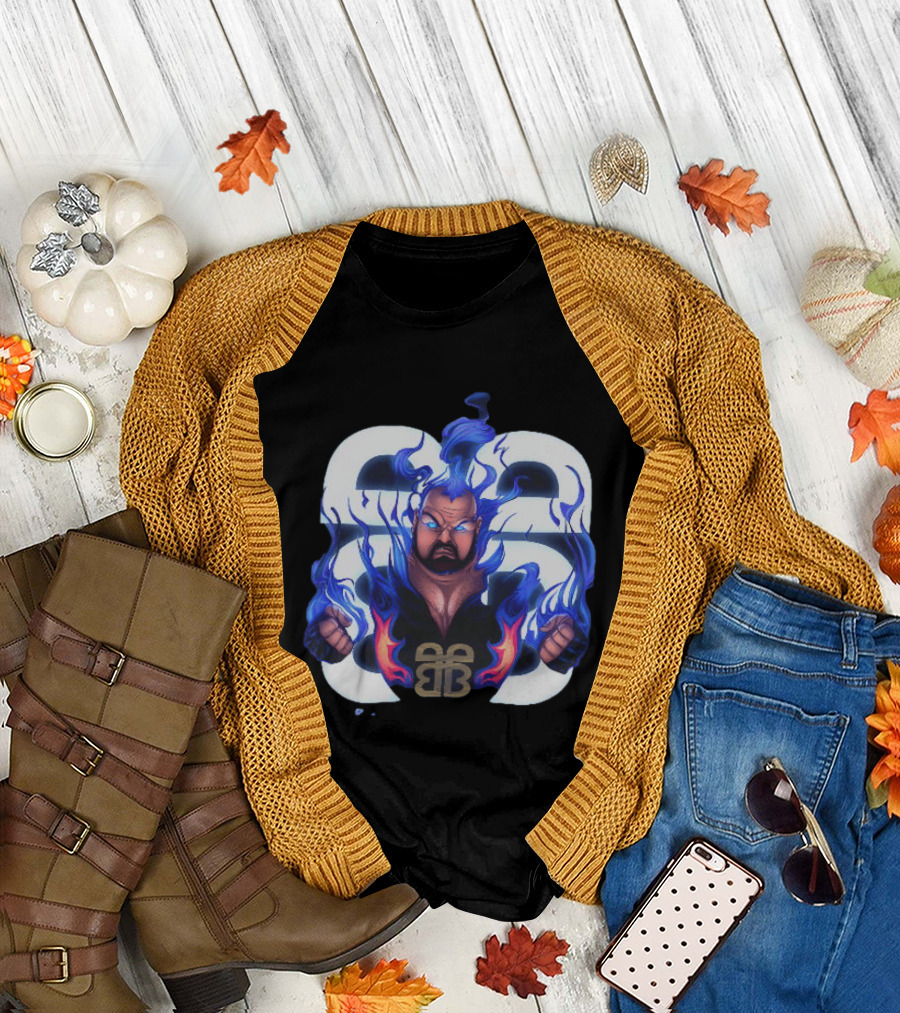 Bam Bam Bigelow WWE Flames New Jersey Devils Pro Wrestling T-Shirt