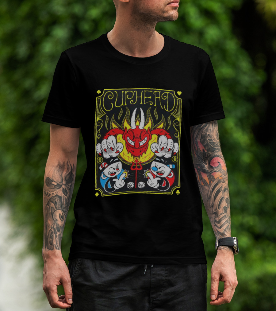 Cuphead Chogrin Devil Flames Dice Devil Characters T-Shirt