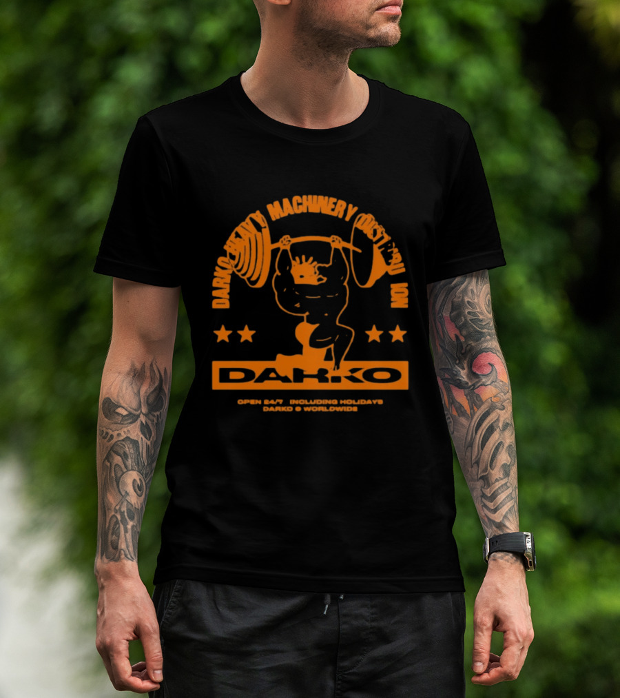 Darko Heavy Machinery Chest Pro Open 24 Hour Darko Worldwide T-Shirt