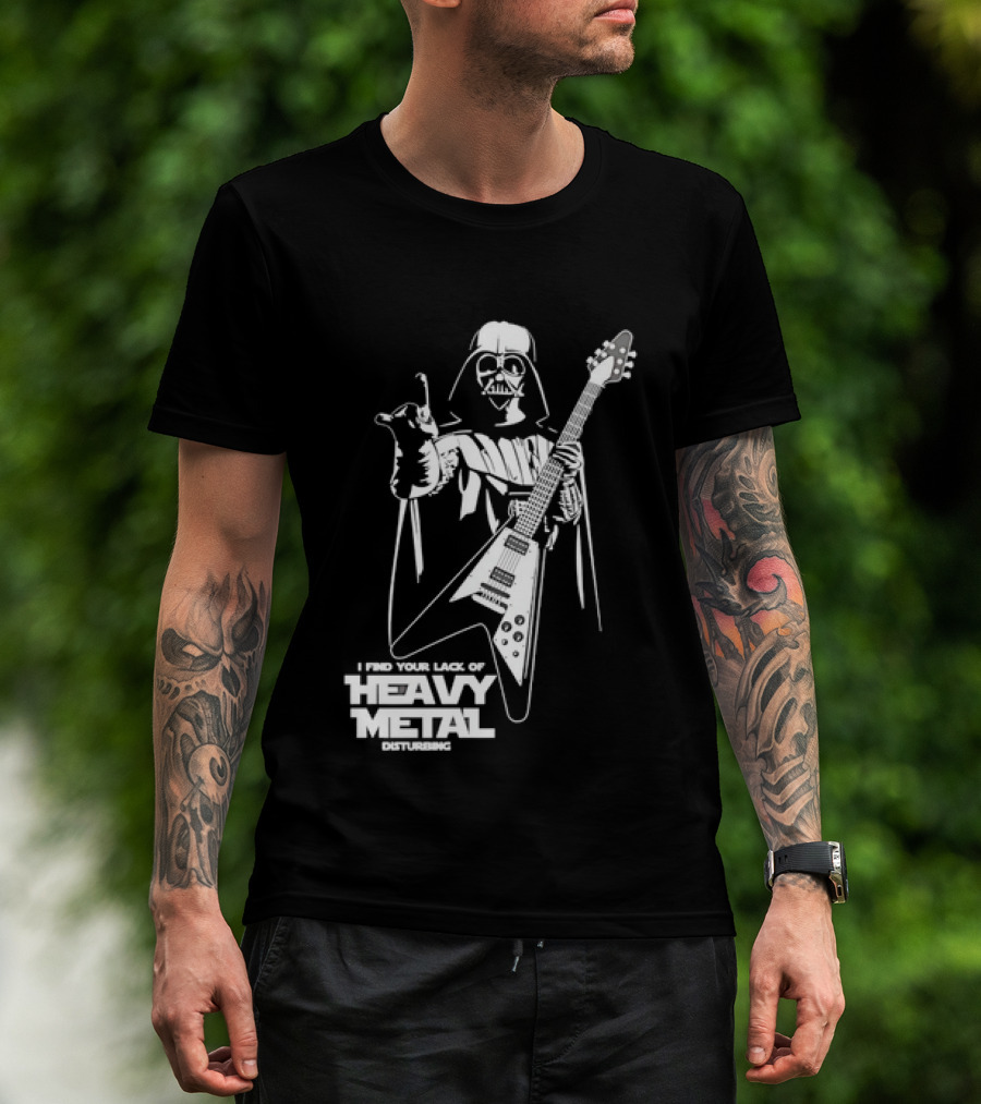 Darth Vader I Find Your Lack Of Heavy Metal Disturbing Guitar Jedi Star Wars T-Shirt