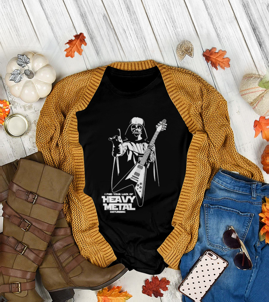 Darth Vader I Find Your Lack Of Heavy Metal Disturbing Guitar Jedi Star Wars T-Shirt