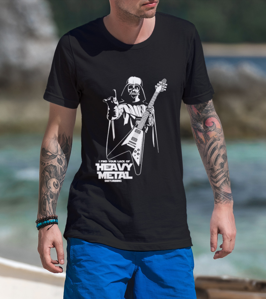 Darth Vader I Find Your Lack Of Heavy Metal Disturbing Guitar Jedi Star Wars T-Shirt