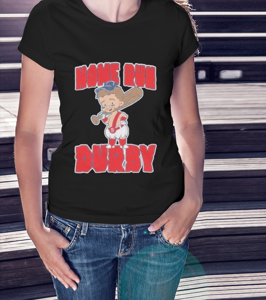 Boston Red Sox Payton Tolle Home Run Durby Cartoon Baseball Player In Red And White Uniform T-Shirt