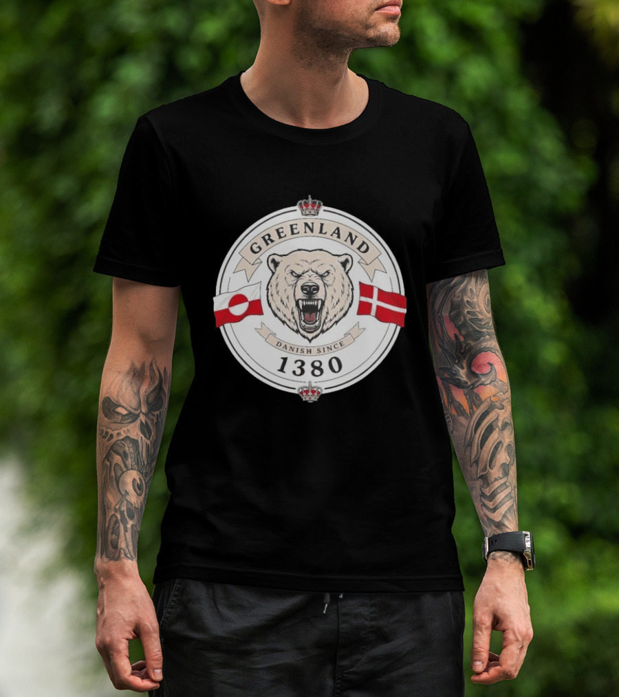 Greenland Danish Since 1380 Polar Bear Flags T-Shirt