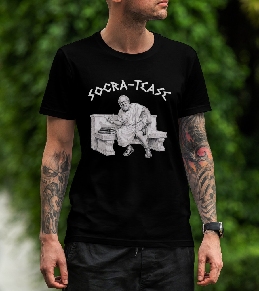 Socra Tease Socrates Philosopher Pun Philosophy Classic Bench T-Shirt