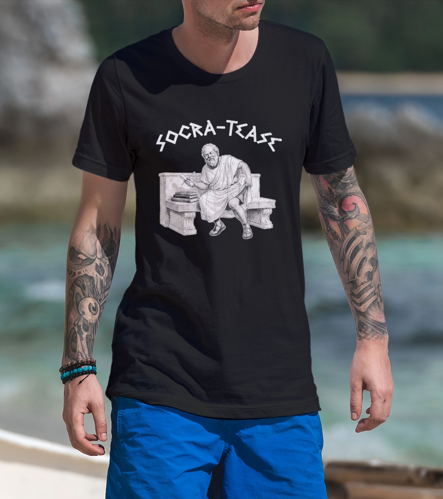 Socra Tease Socrates Philosopher Pun Philosophy Classic Bench T-Shirt