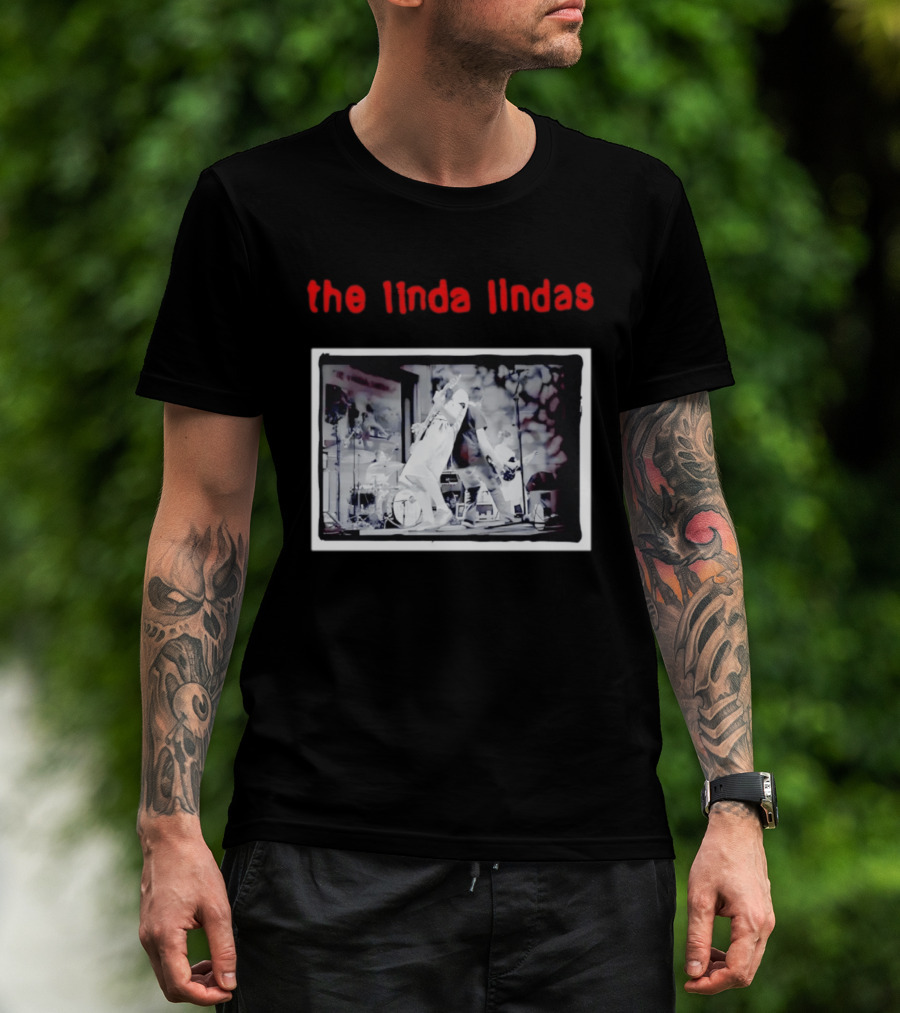 The Linda Lindas Live Performance Punk Rock Black And White Stage Scene T-Shirt