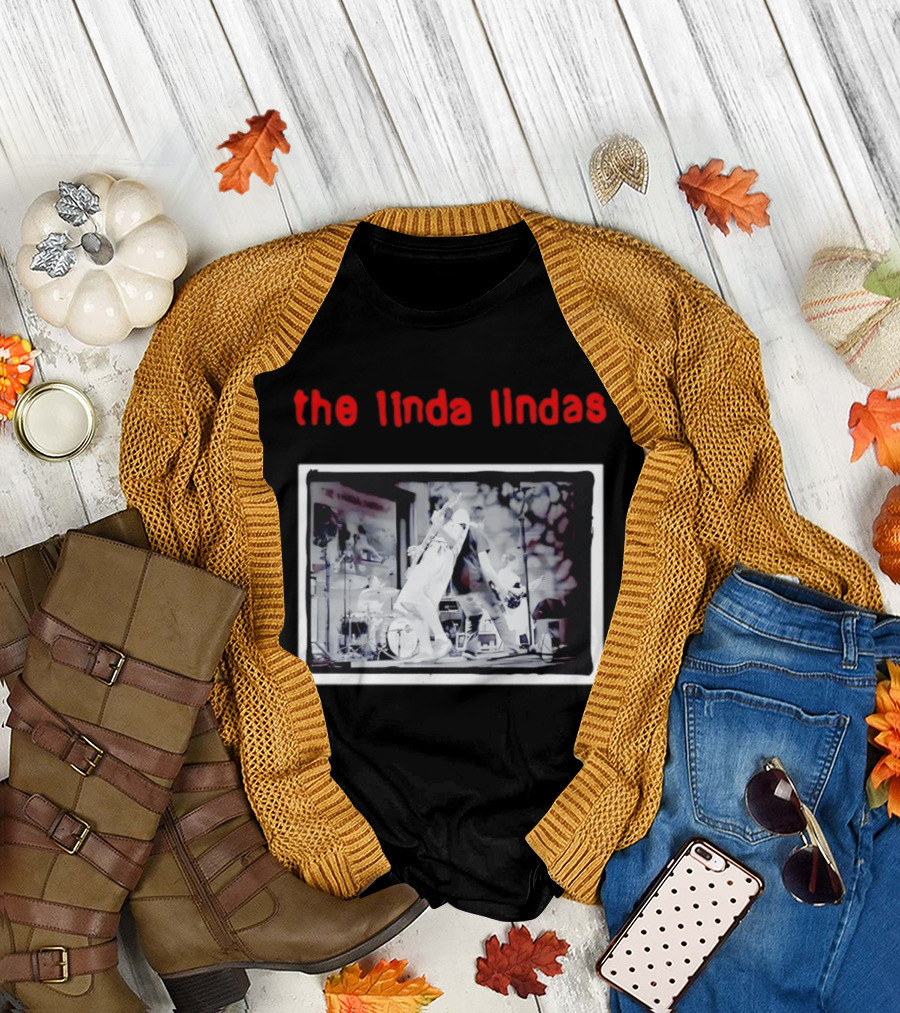 The Linda Lindas Live Performance Punk Rock Black And White Stage Scene T-Shirt