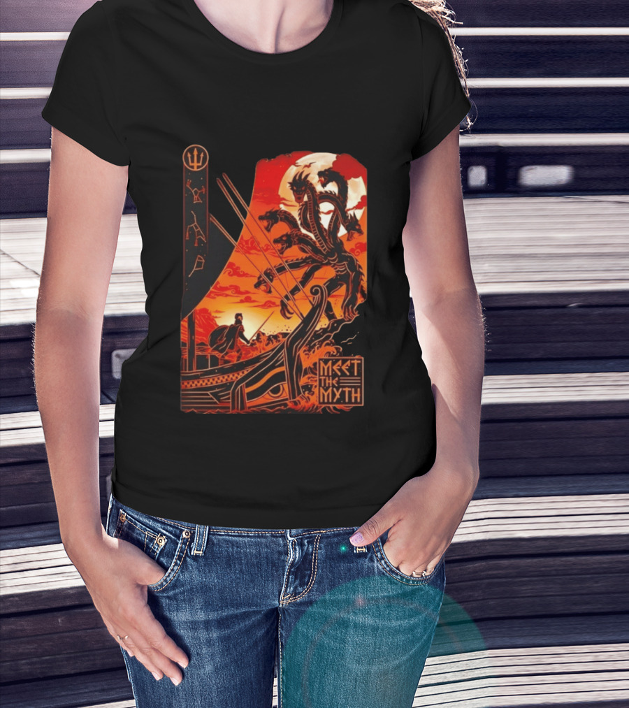 Meet The Myth Hydra Greek Mythology Hercules Dramatic Battle Scene T-Shirt