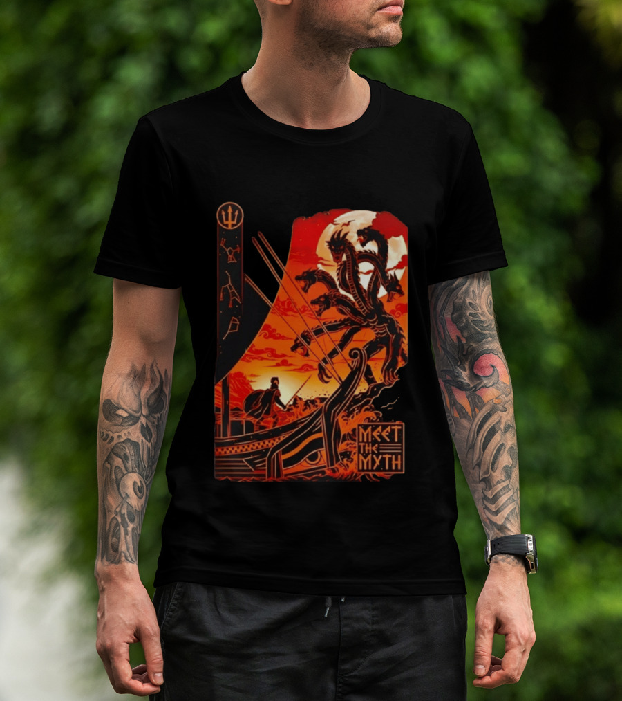 Meet The Myth Hydra Greek Mythology Hercules Dramatic Battle Scene T-Shirt