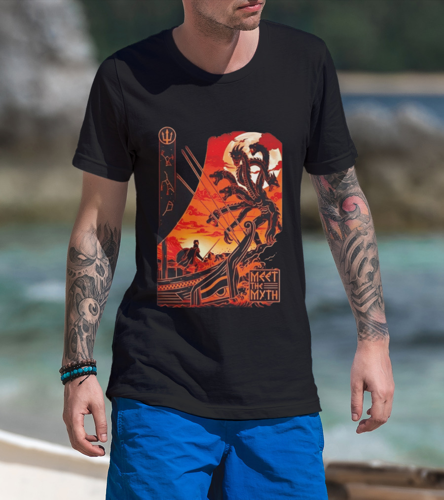 Meet The Myth Hydra Greek Mythology Hercules Dramatic Battle Scene T-Shirt