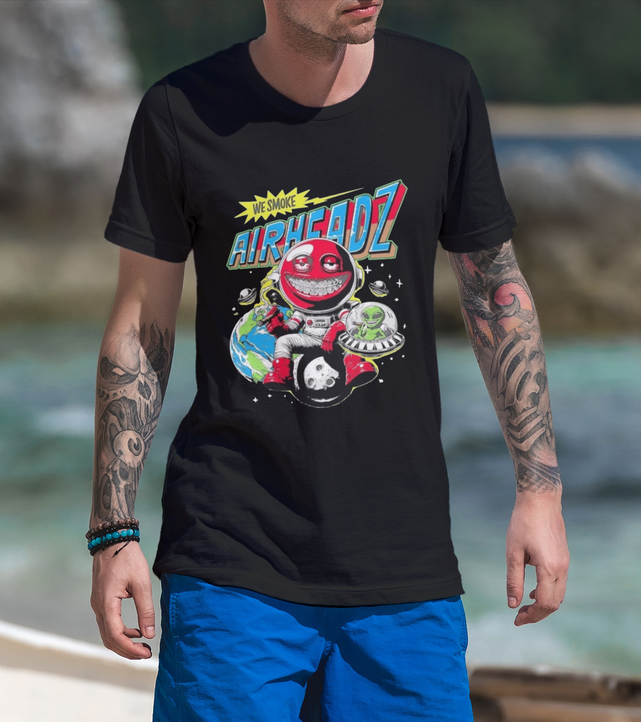 We Smoke Airheadz Astronaut Alien Space Adventure T-Shirt
