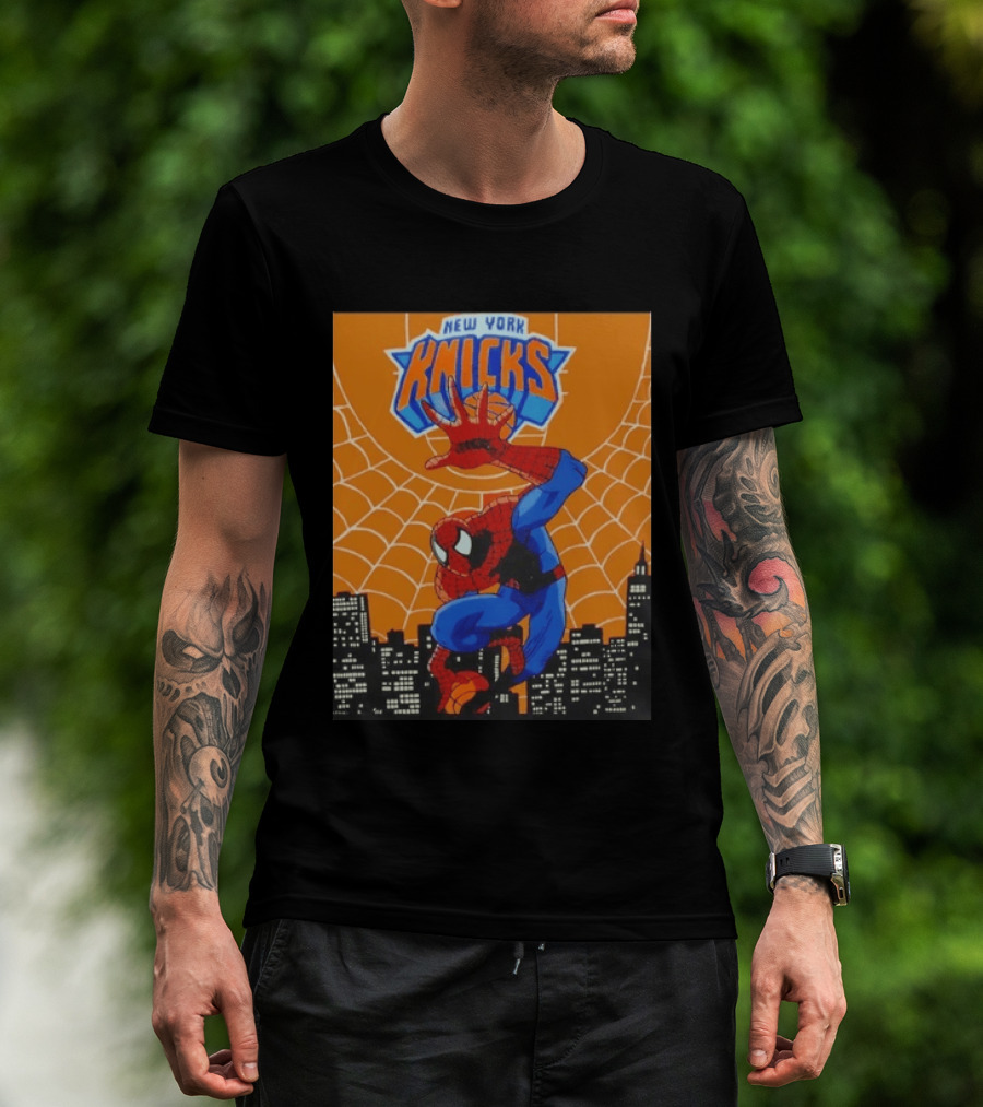 New York Knicks Spider Man Basketball T-Shirt