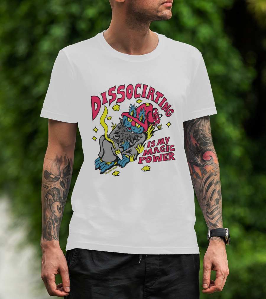 Dissociating Is My Magic Power Killer Acid Wizard Cat T-Shirt