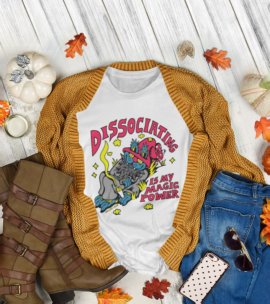 Dissociating Is My Magic Power Killer Acid Wizard Cat T-Shirt