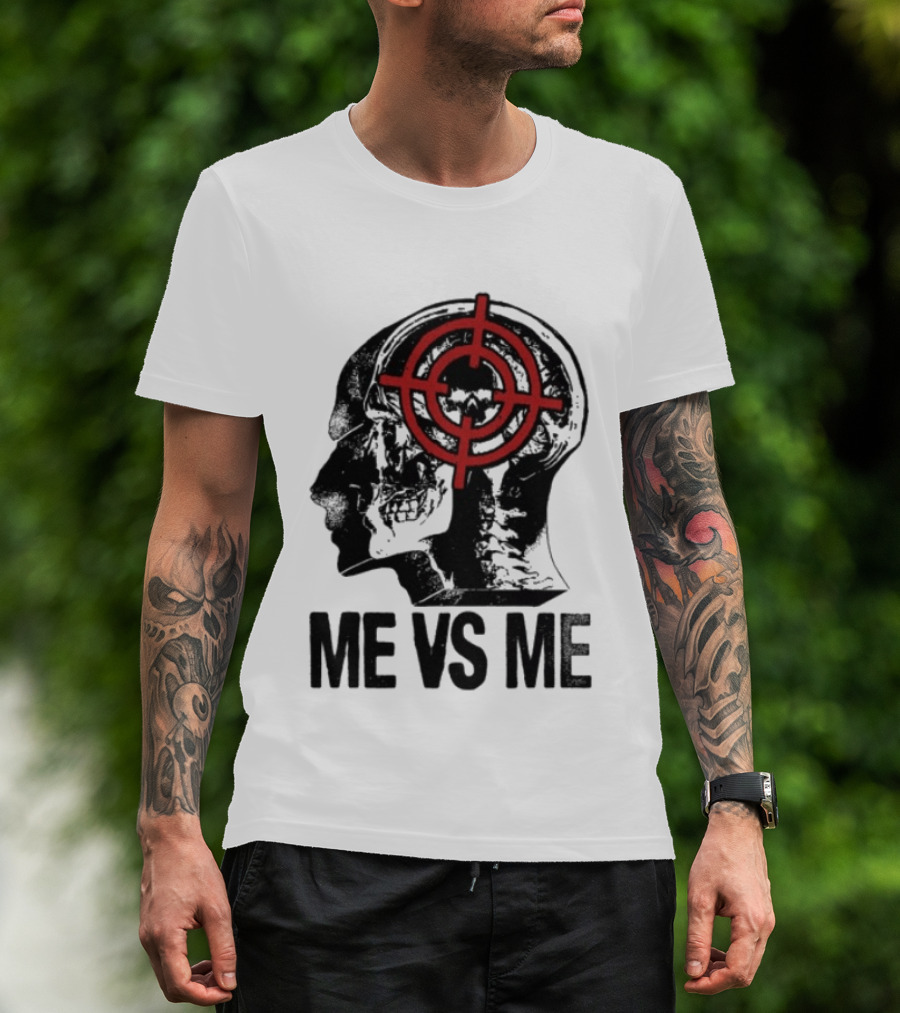 Get A Real Job Kid Store Me Vs Me White Target Head T-Shirt