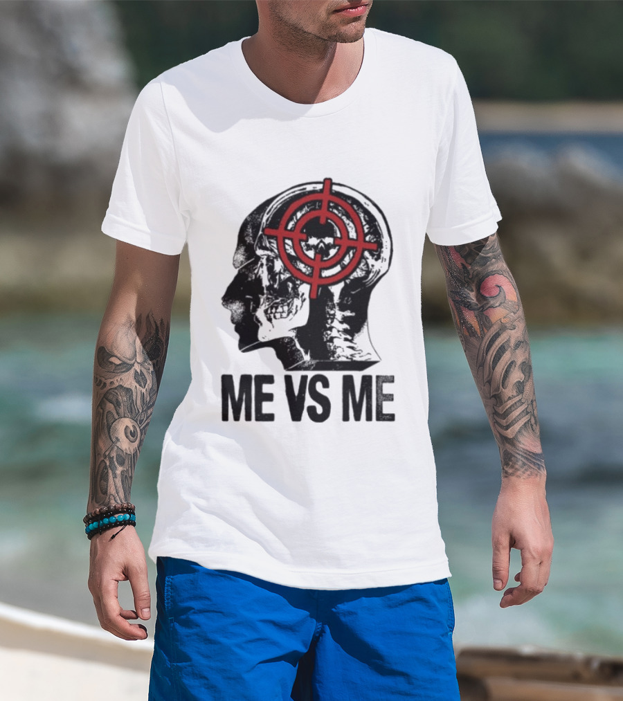 Get A Real Job Kid Store Me Vs Me White Target Head T-Shirt