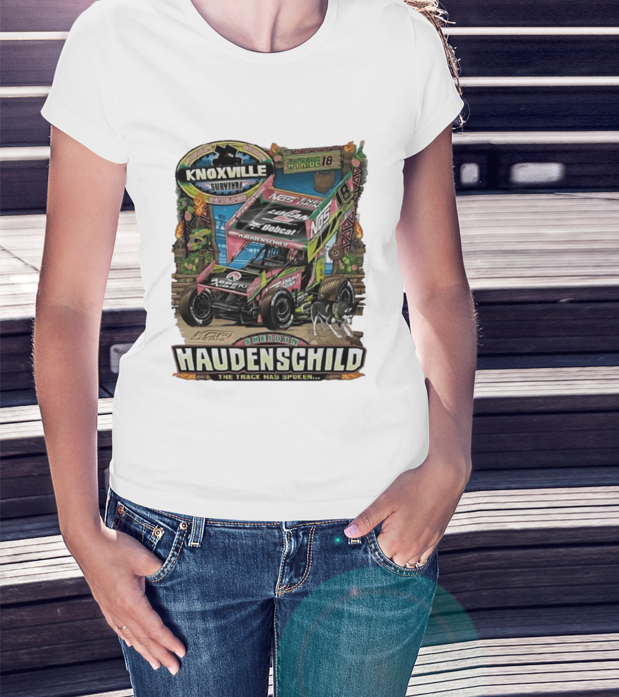 Sheldon Haudenschild Knoxville Survival Outrace Tribe 18 The Track Has Spoken NOS Energy Sprint Car Racing T-Shirt