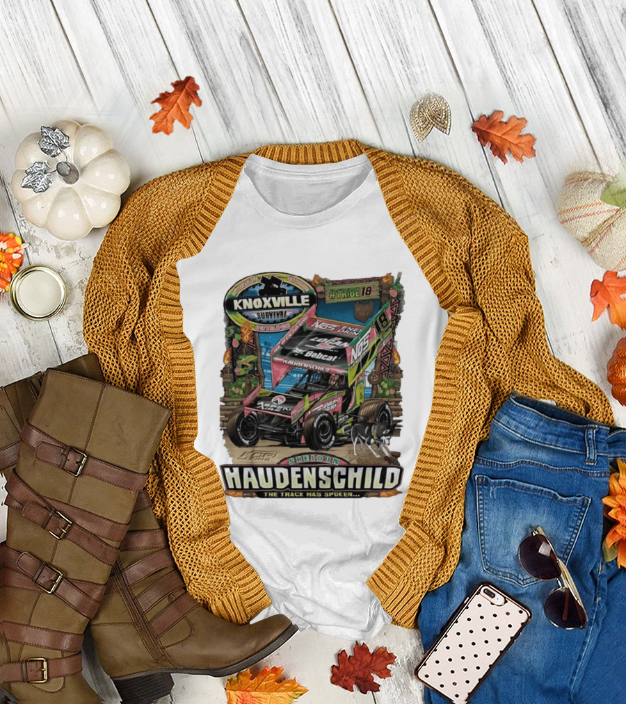 Sheldon Haudenschild Knoxville Survival Outrace Tribe 18 The Track Has Spoken NOS Energy Sprint Car Racing T-Shirt