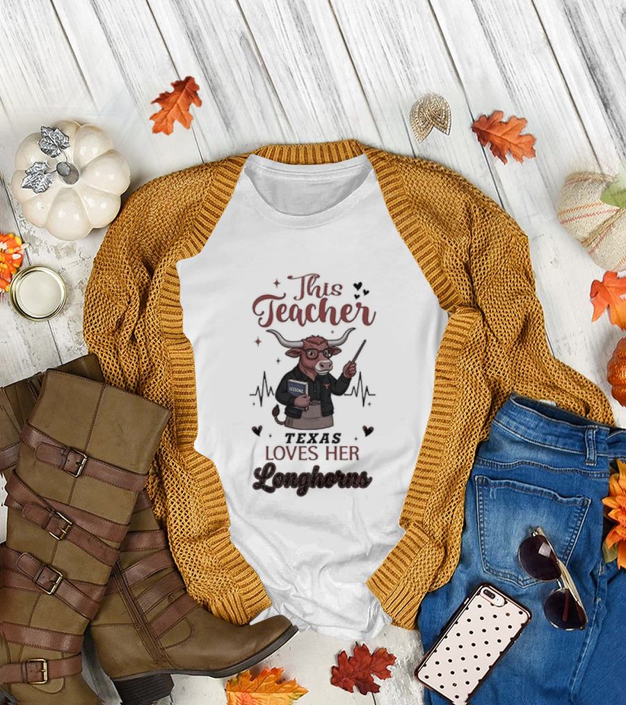 Texas Longhorns This Teacher Love Football T-Shirt