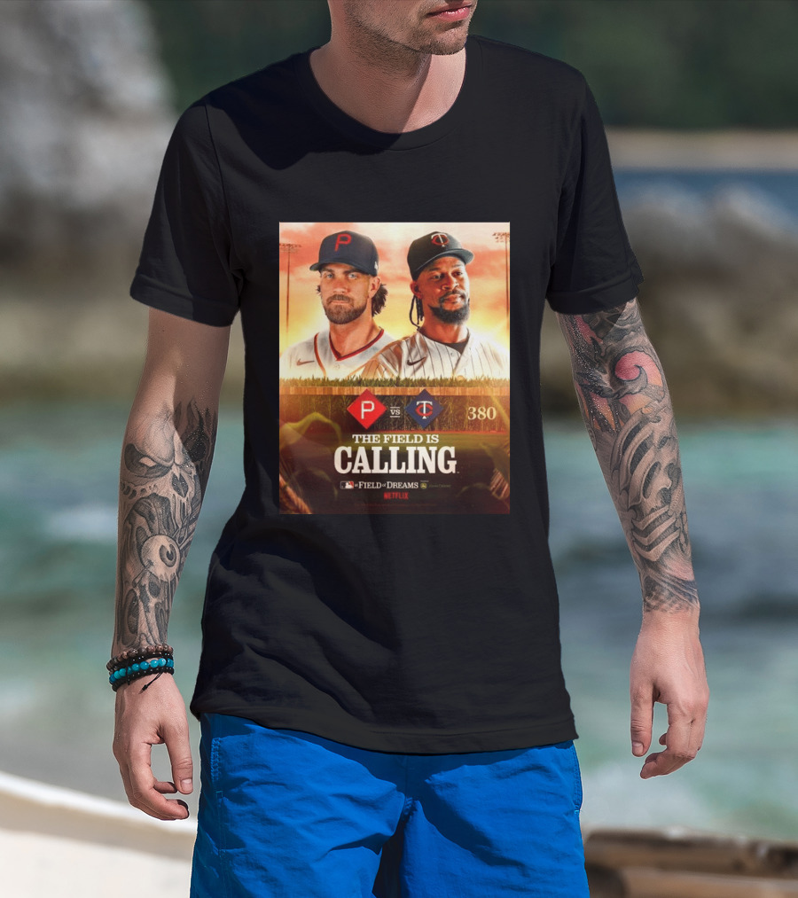 Philadelphia Vs Minnesota MLB Field Of Dreams Bryce Harper Byron Buxton Netflix 380 T-Shirt