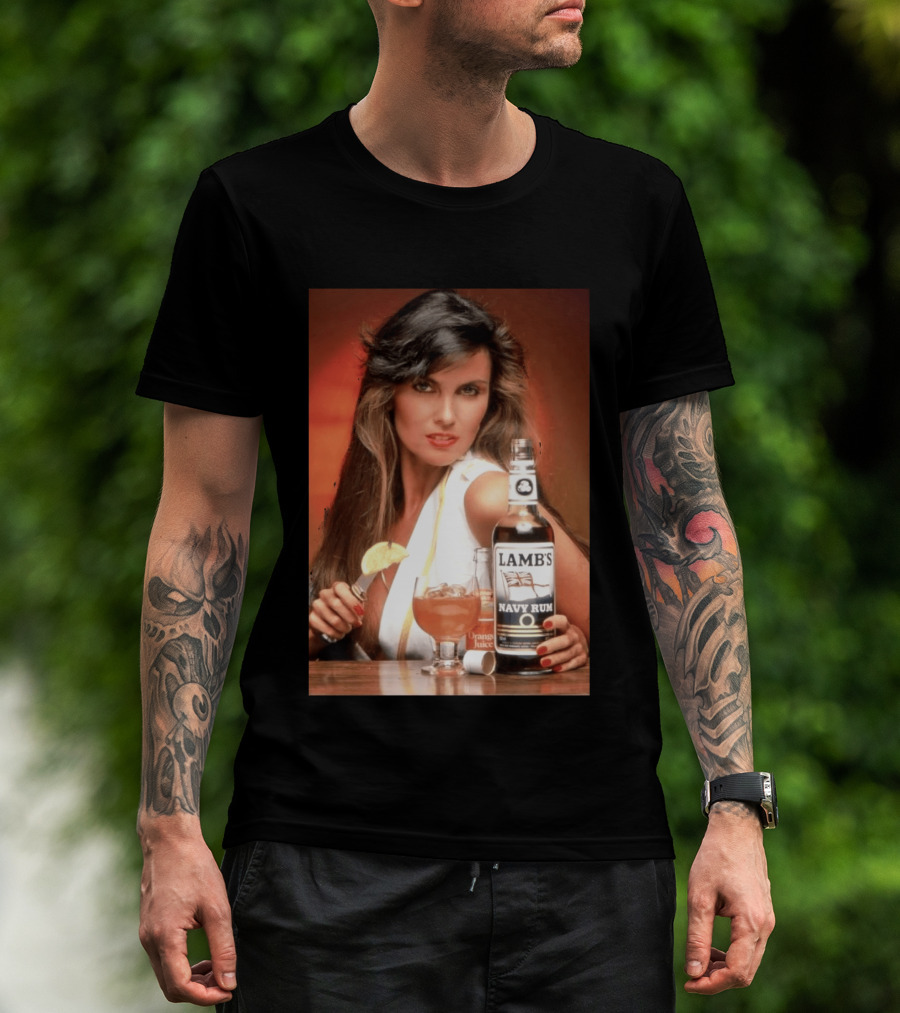 Lamb's Navy Rum Caroline Munro Orange Juice Cocktail Advertising T-Shirt
