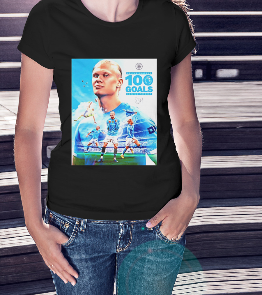 Erling Haaland 100 Goals Premier League 2022 2023 Present T-Shirt