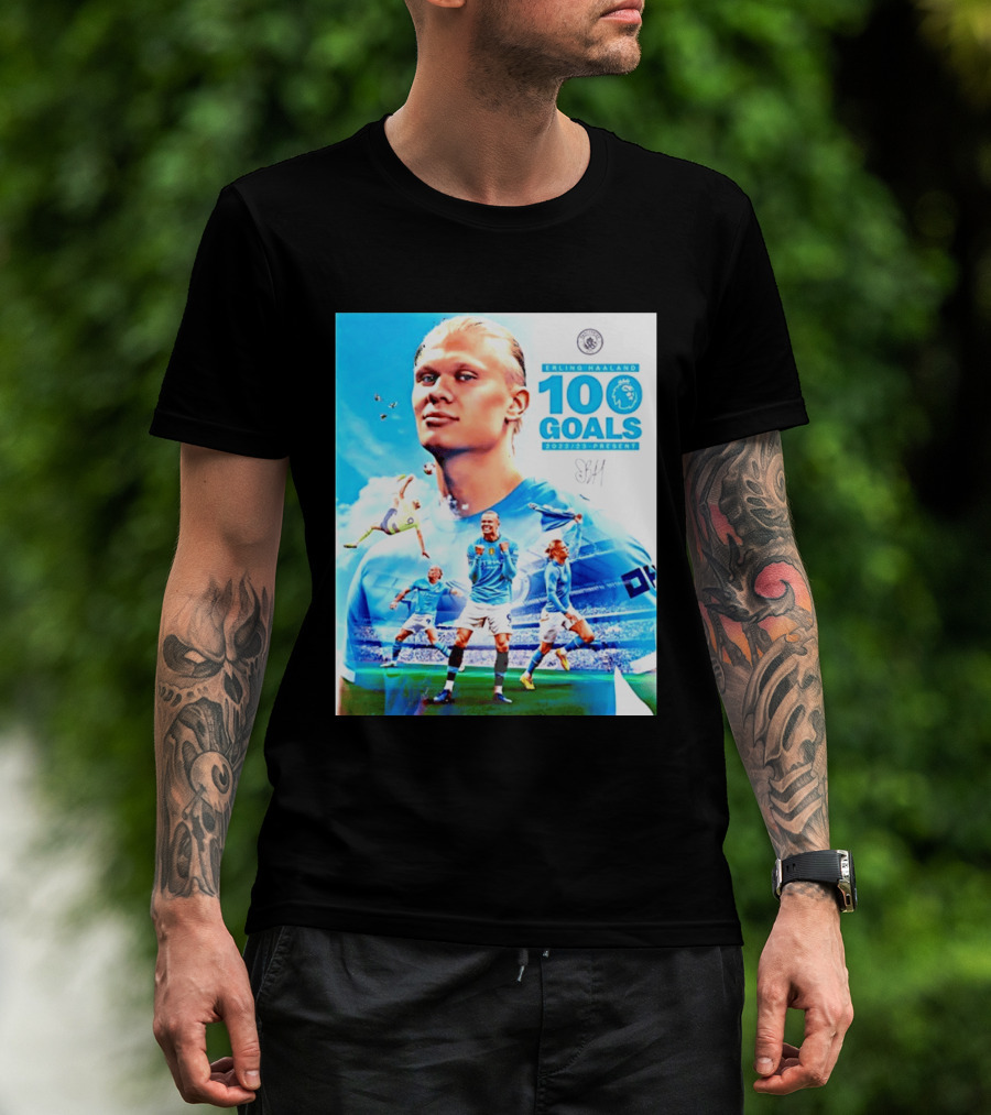 Erling Haaland 100 Goals Premier League 2022 2023 Present T-Shirt