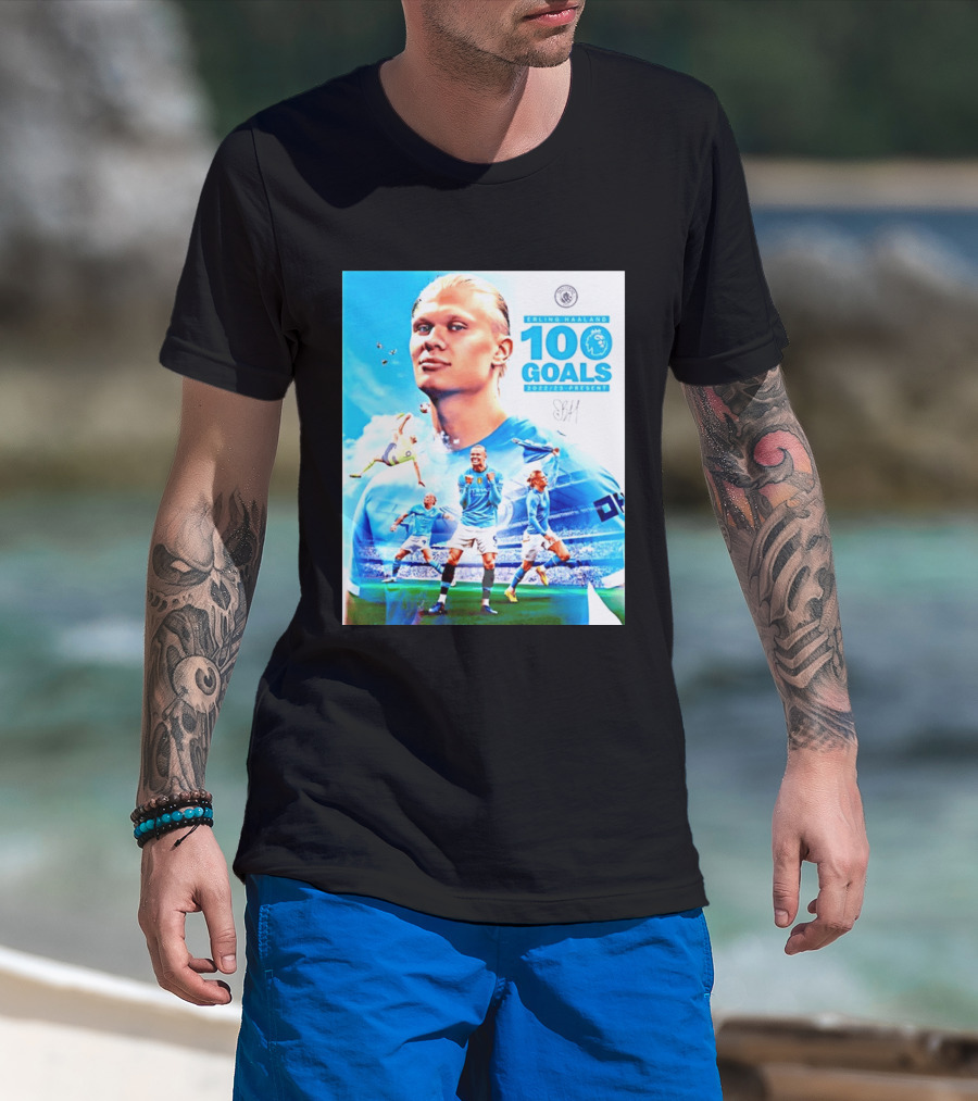 Erling Haaland 100 Goals Premier League 2022 2023 Present T-Shirt