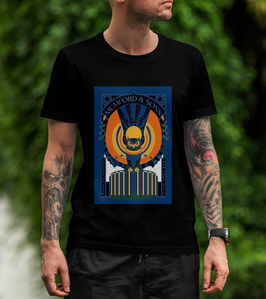 Mumford & Sons New York City August 12 2026 Madison Square Garden Owl T-Shirt
