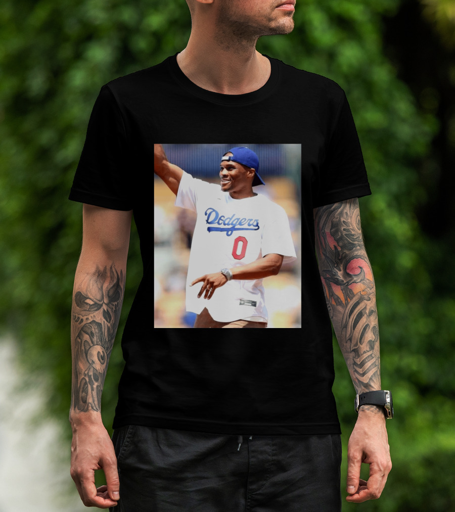 Russell Westbrook Dodgers 0 Jersey Celebration T-Shirt