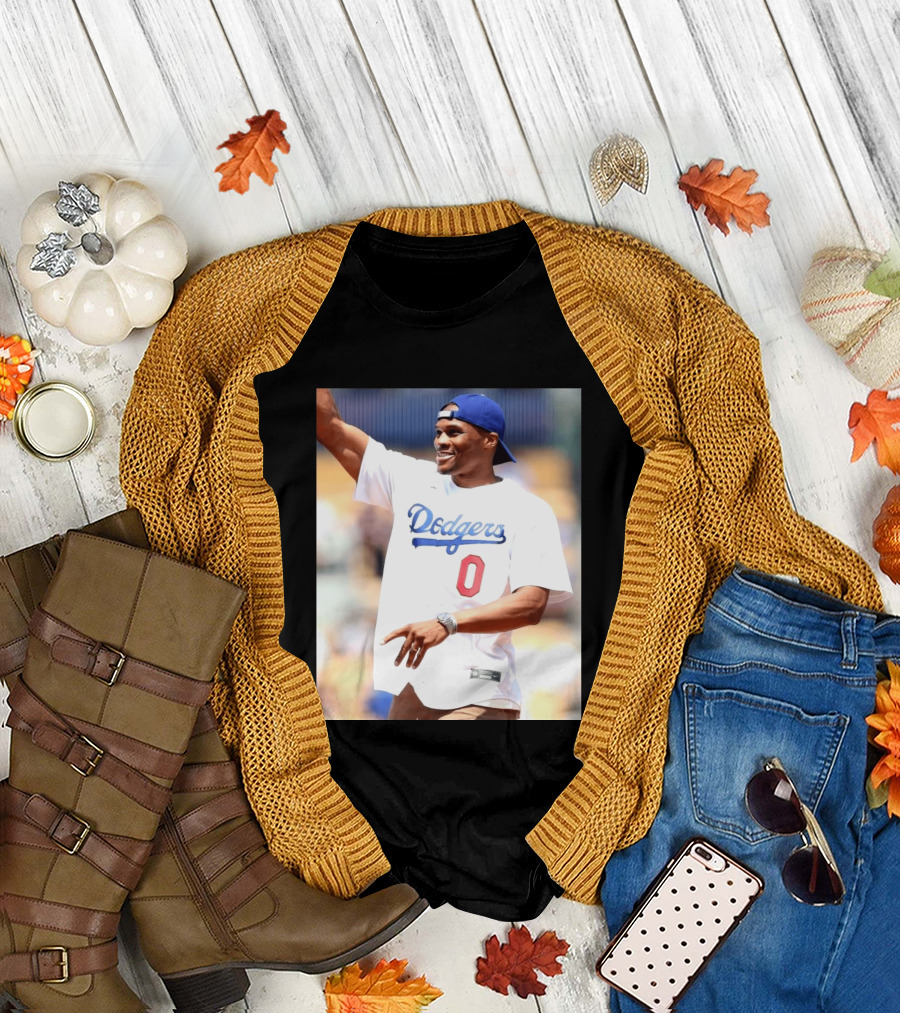 Russell Westbrook Dodgers 0 Jersey Celebration T-Shirt