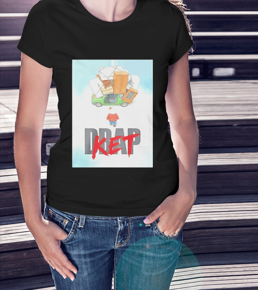 Drap Ket Cat Moving Day Car Furniture Chaos T-Shirt