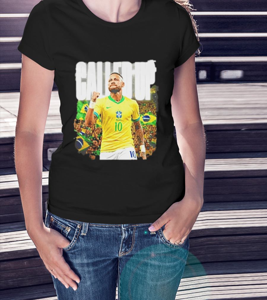 Neymar Brazil Called Up Football 10 Jersey Celebration T-Shirt