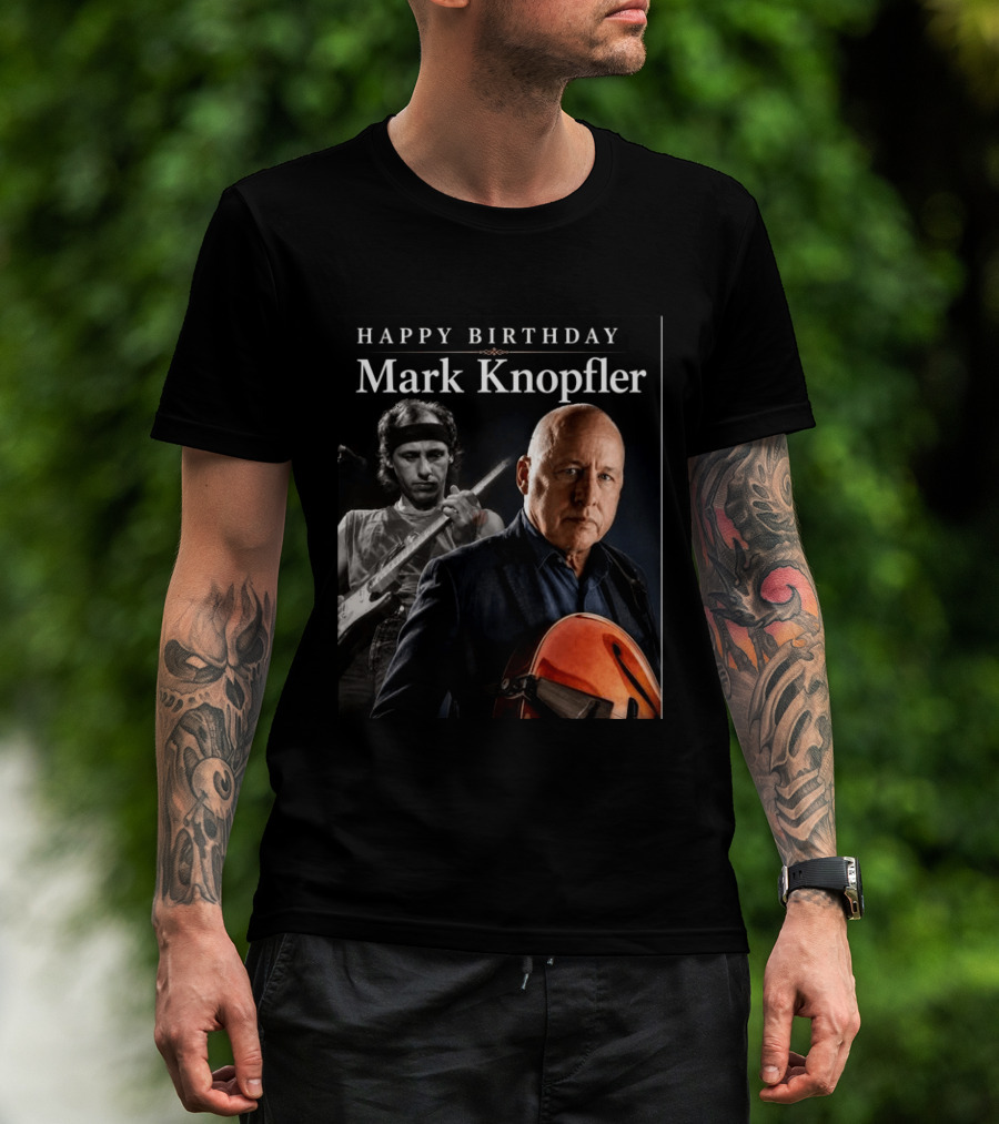 Mark Knopfler Birthday Celebration With Iconic Guitar T-Shirt