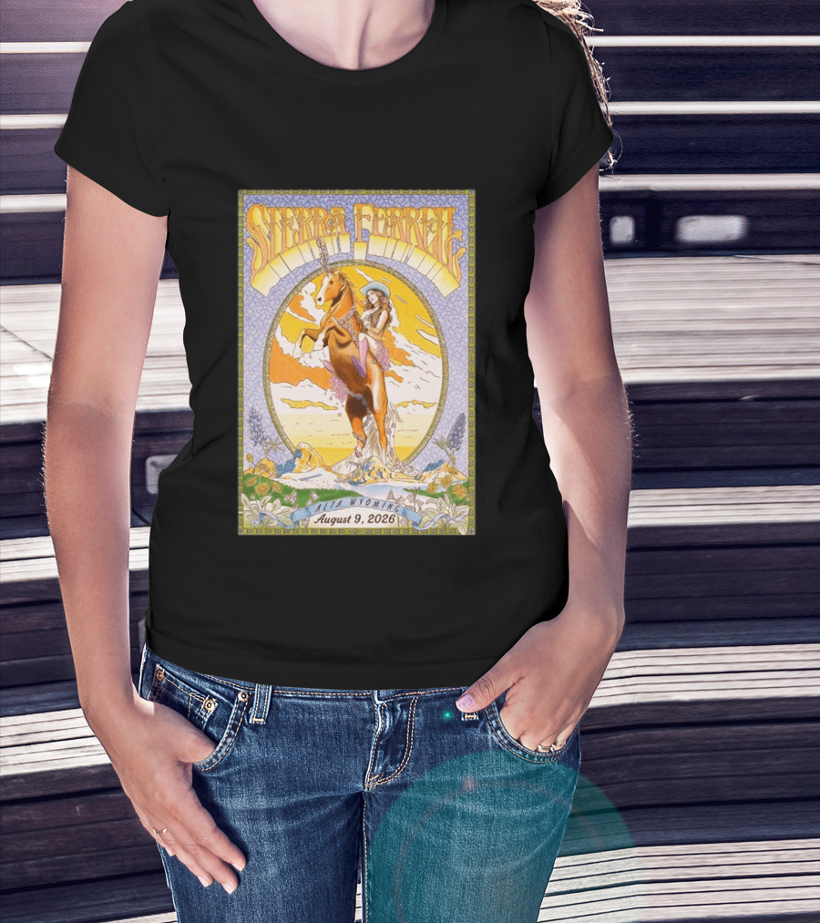 Sierra Ferrell August 9 2026 Alta Wyoming Grand Targhee Bluegrass Festival Tour Horse And Woman T-Shirt