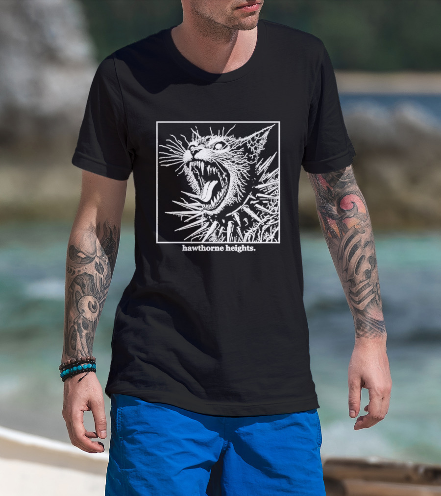 Hawthorne Heights Spiked Collar Cat Punk T-Shirt