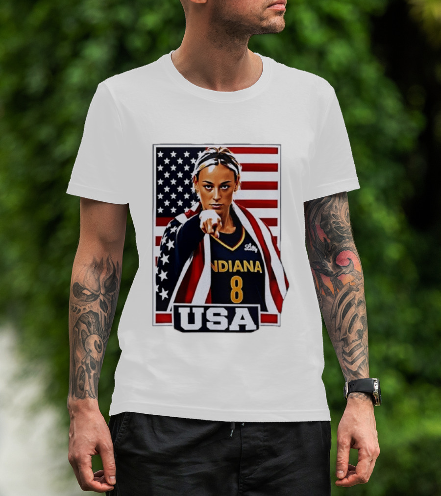 Lexie Hull Indiana Fever 8 USA WNBA Basketball Flag T-Shirt