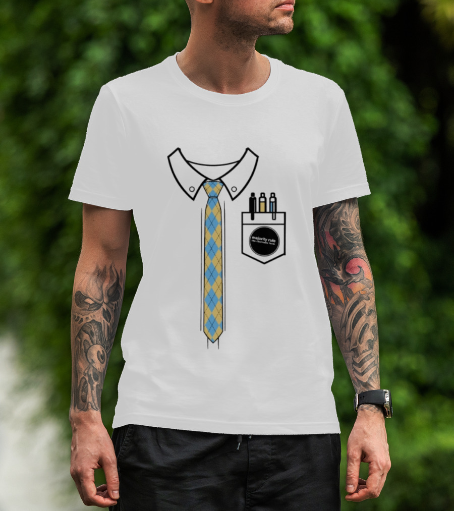 Native Estate Store Ritornello Form Tie Argyle Collar Pocket T-Shirt