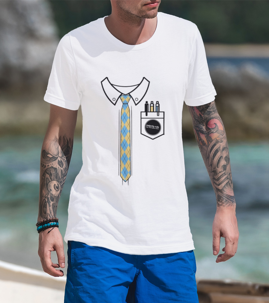 Native Estate Store Ritornello Form Tie Argyle Collar Pocket T-Shirt
